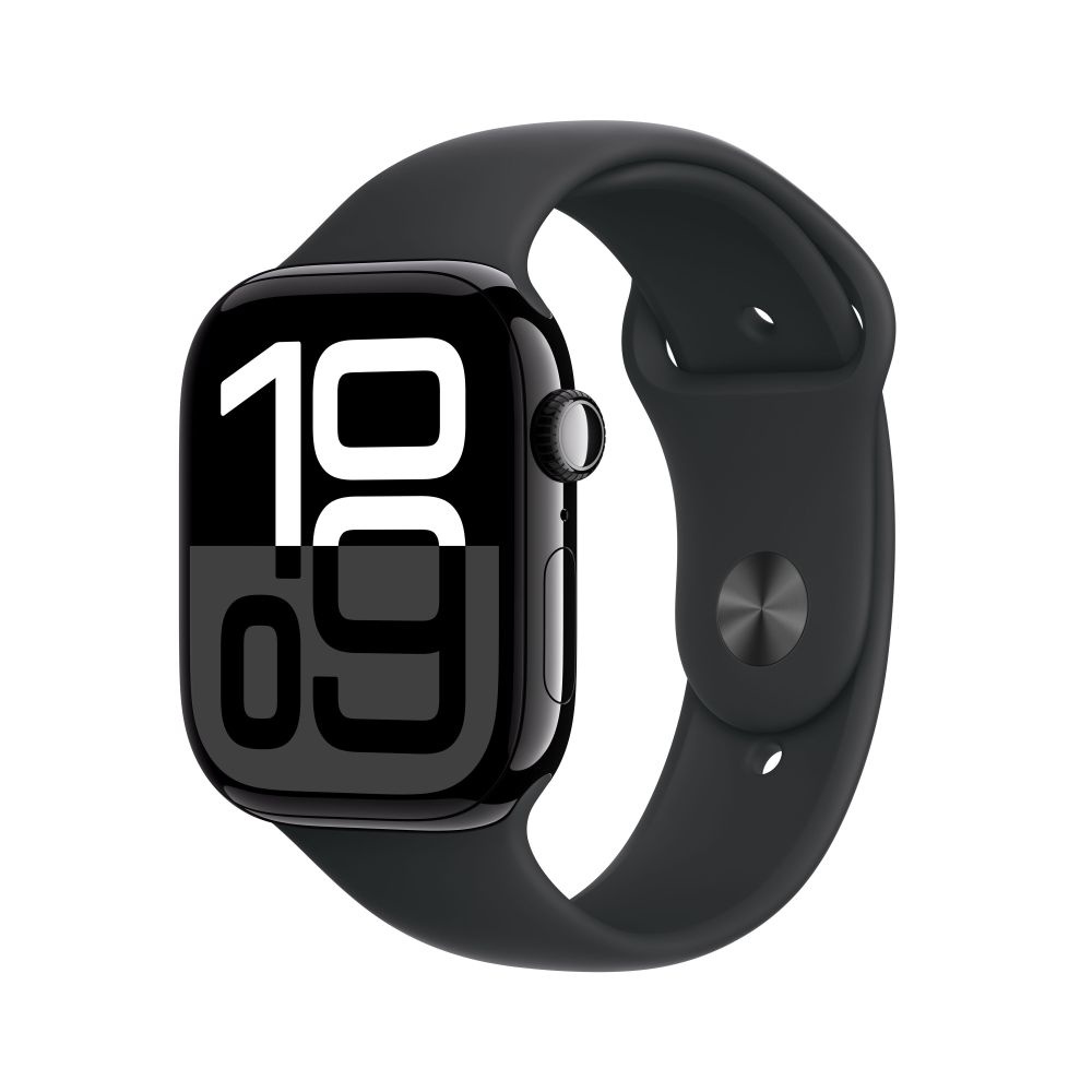Apple Watch S10 GPS 46mm Jet Black Alu Case with Black Sport Band S/M