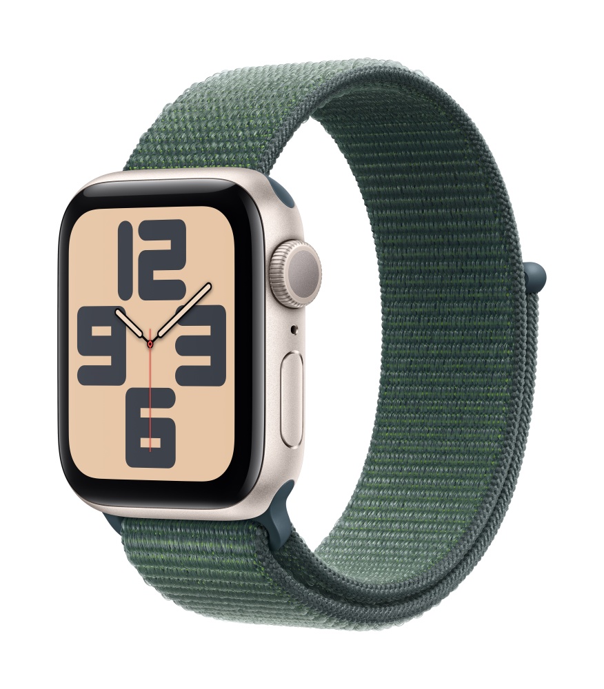 Apple Watch SE2 v3 GPS 40mm Starlight Alu Case with Lake Green Sport Loop
