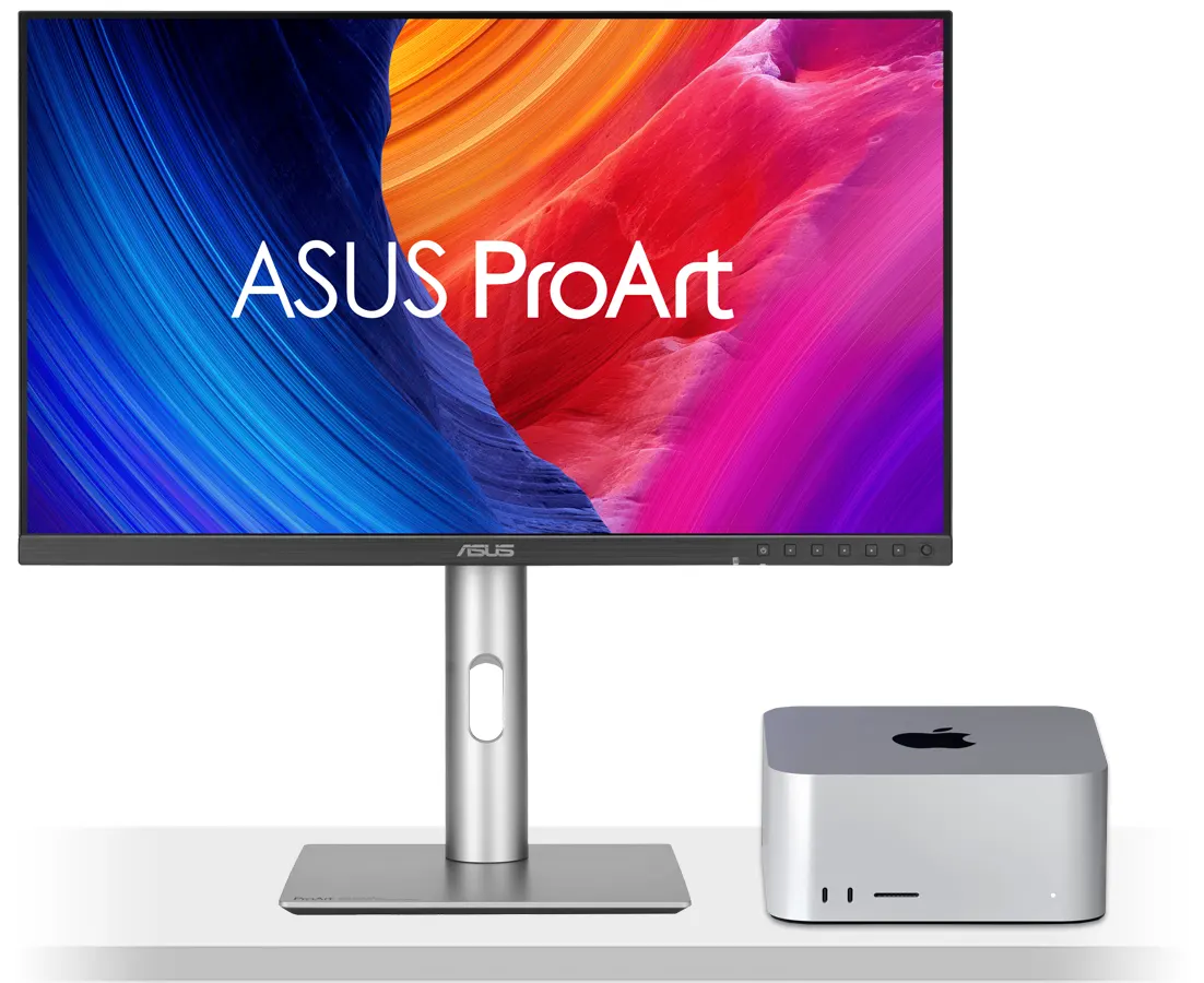 Mac Studio M4 Max chip with 14-core CPU and 32-core GPU, 36GB RAM, 1TB SSD + Asus 27