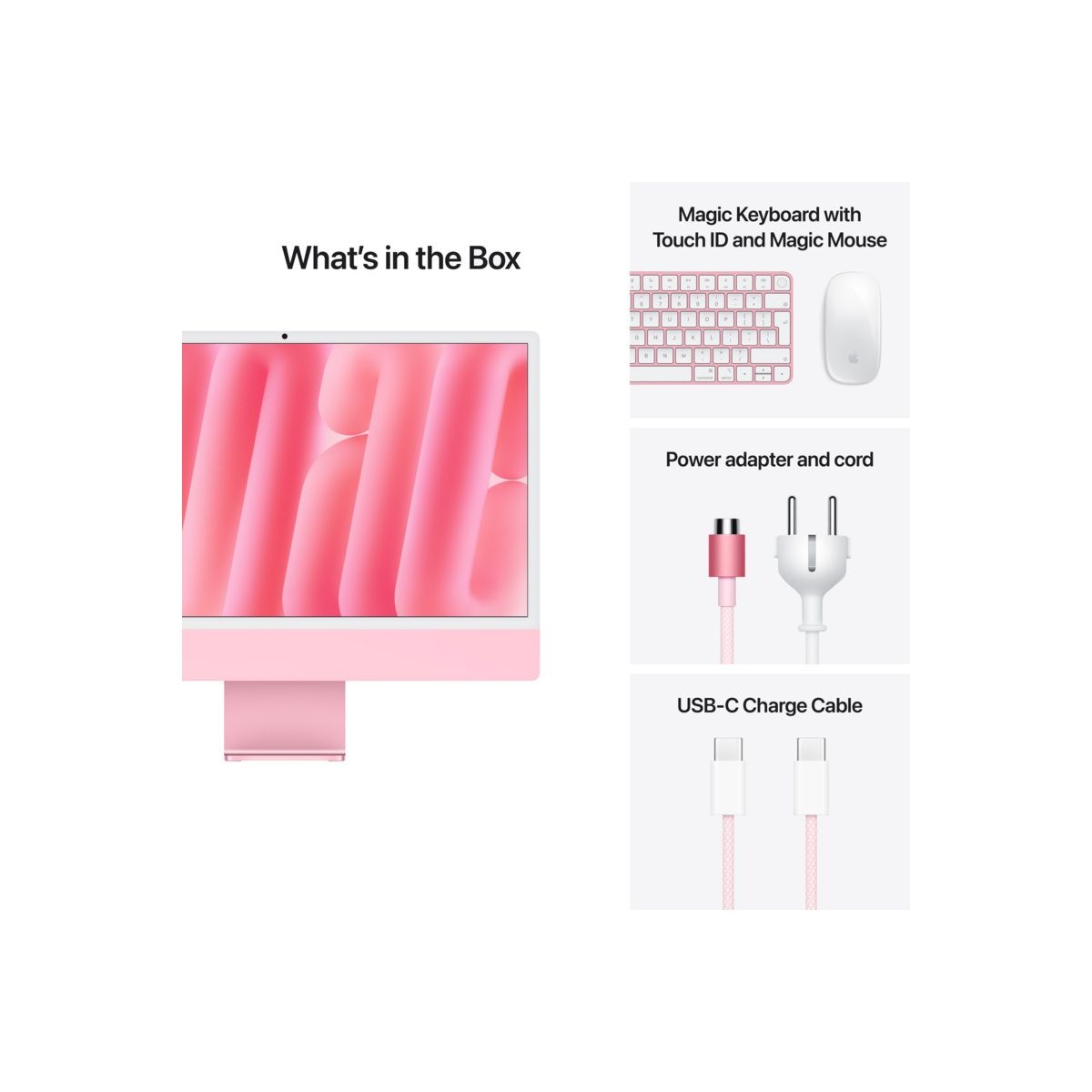 iMac 24-inch, 4.5K Retina display, Apple M4 10C CPU/10C GPU/24GB/512GB SSD - Pink T4